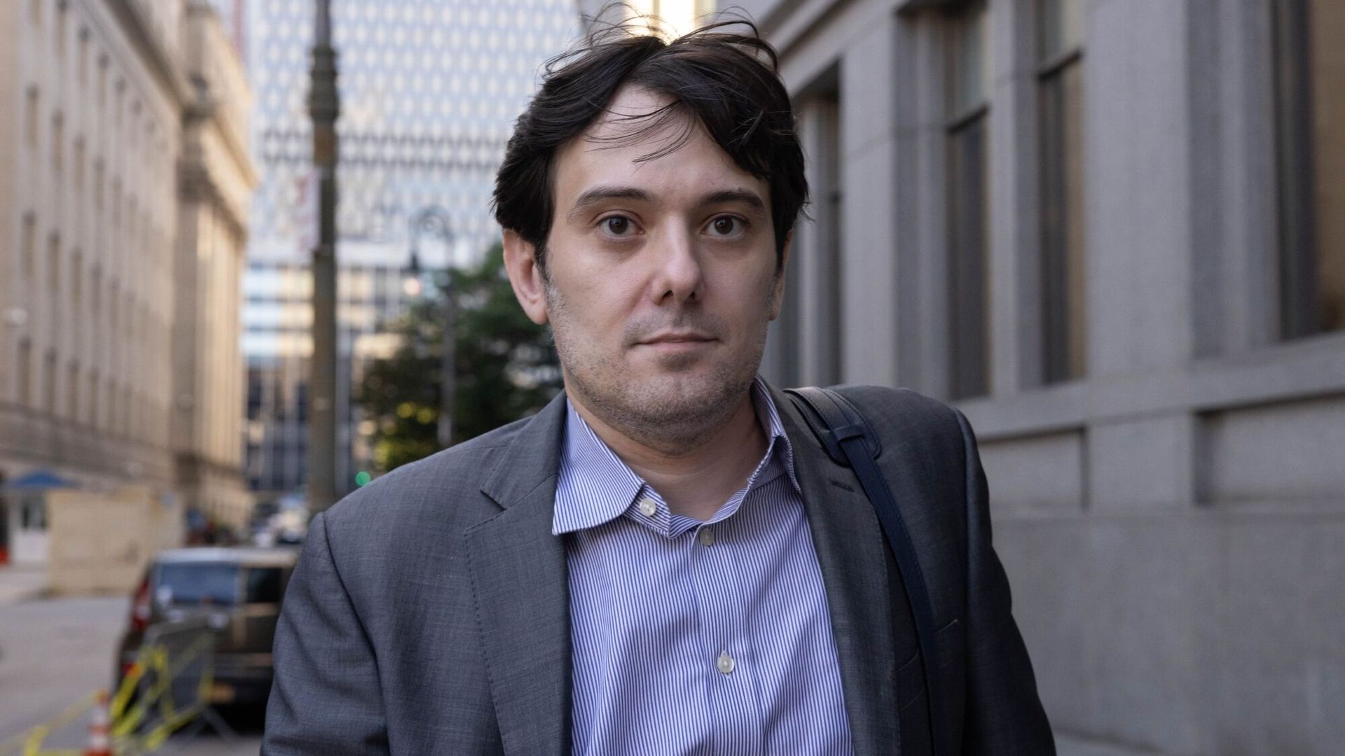 Martin Shkreli, former chief executive officer of Turing Pharmaceuticals AG, exits court in New York, US, on Wednesday, Oct. 4, 2023. 