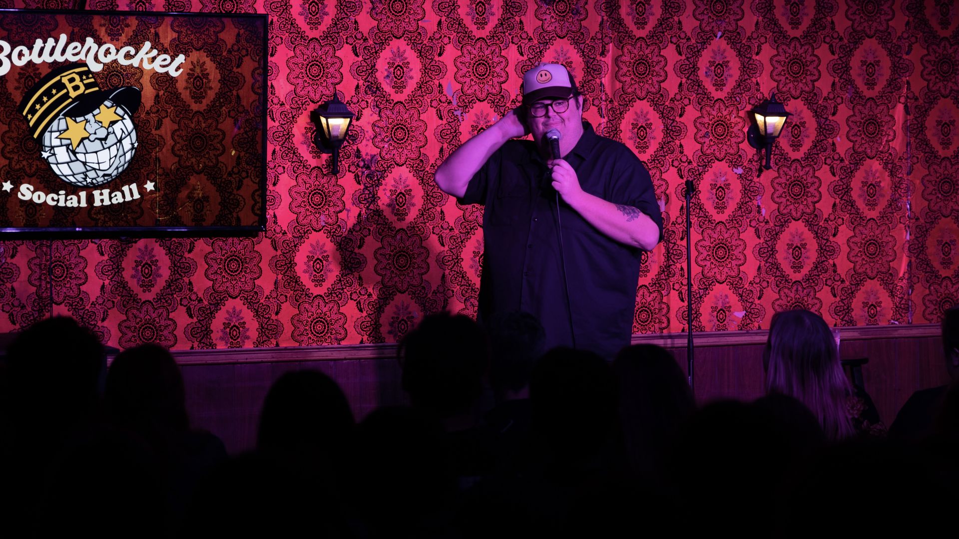 Comedian Caleb Hearon performs at Bottlerocket. Photo courtesy of Bottlerocket Social Hall.  