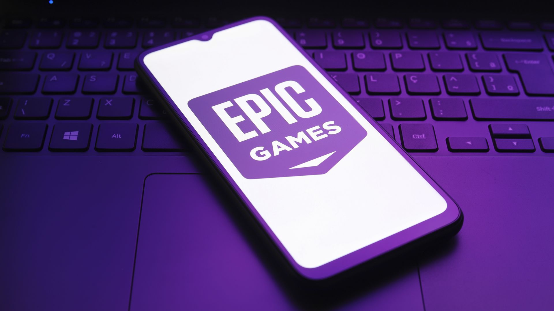 The Epic Games logo appears on a smartphone screen in this illustration photo in Reno, United States, on December 26, 2024. (Photo by Jaque Silva/NurPhoto via Getty Images)