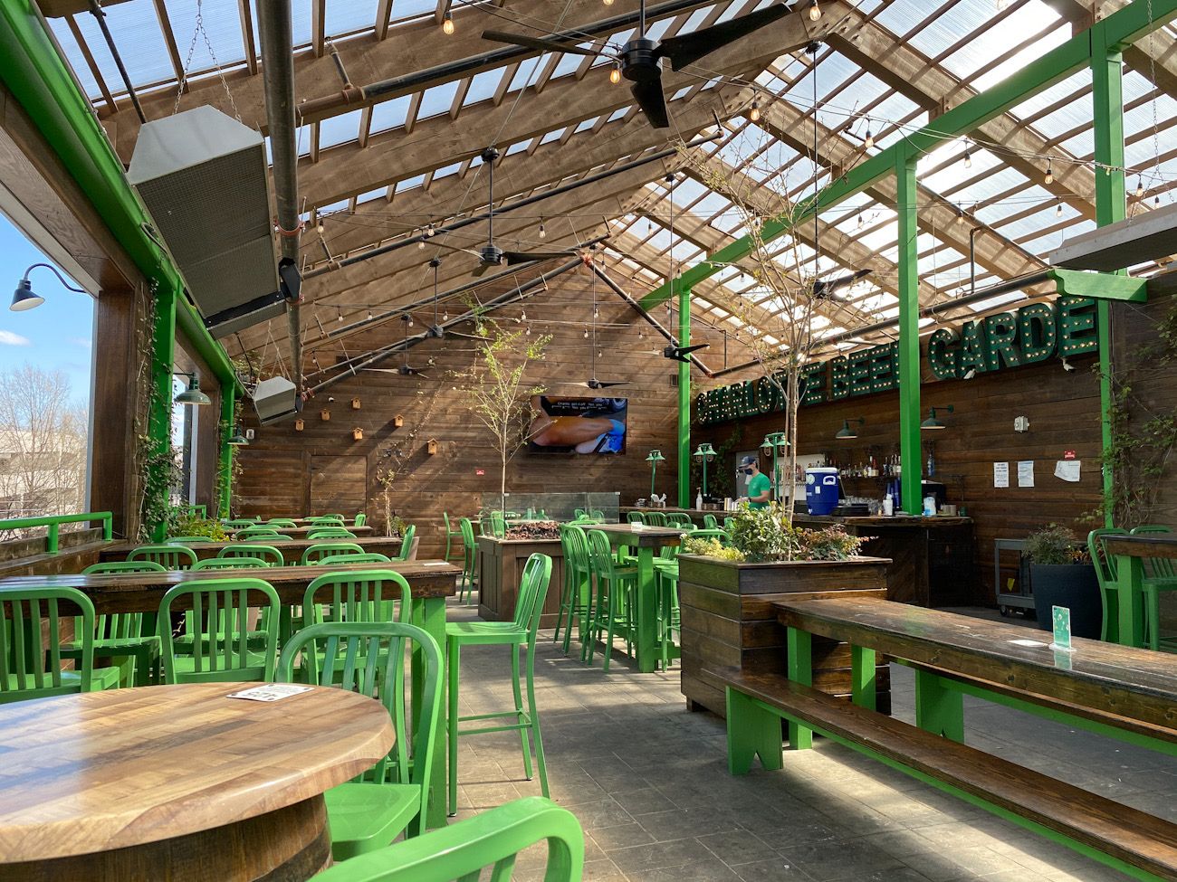 rooftop bar at charlotte beer garden
