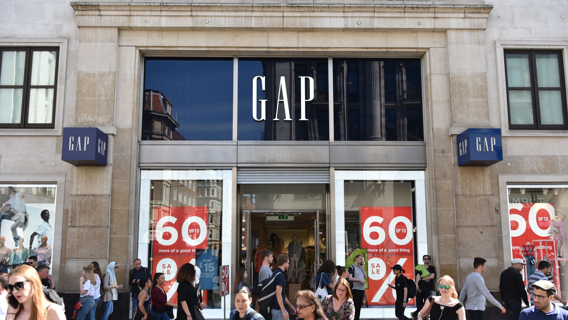 Storefront of Gap in London