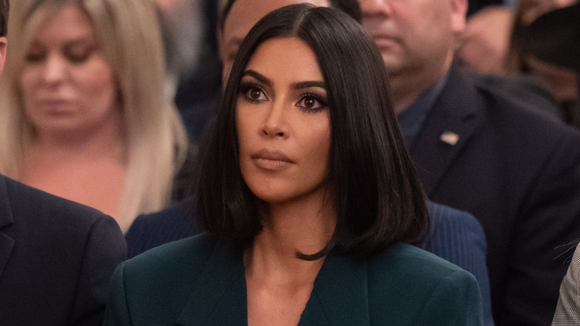 Kim Kardashian in the East Room of the White House in Washington, DC, June 13, 2019.