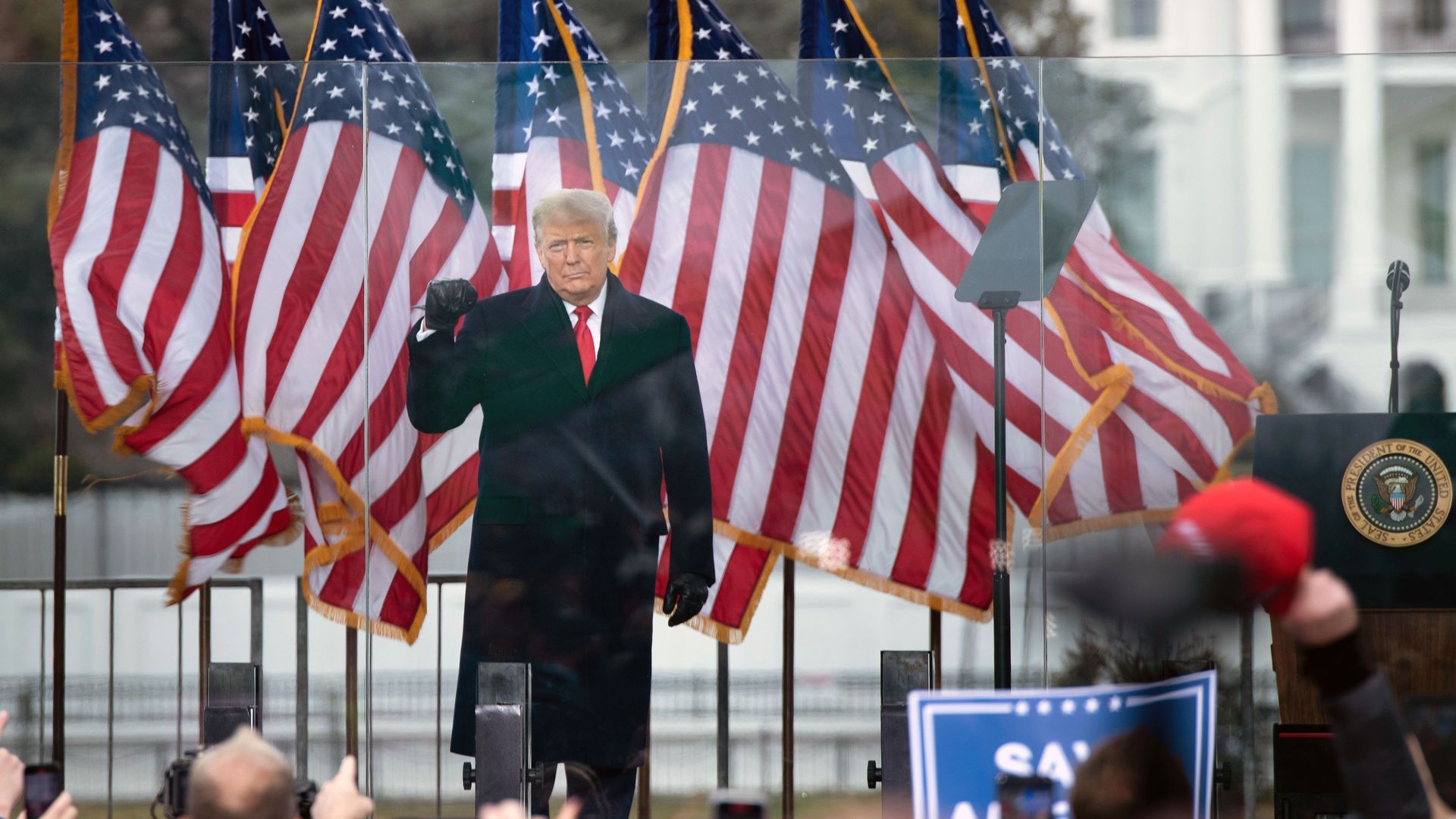 President Donald Trump speaks to supporters from The Ellipse near the White House on January 6, 2021