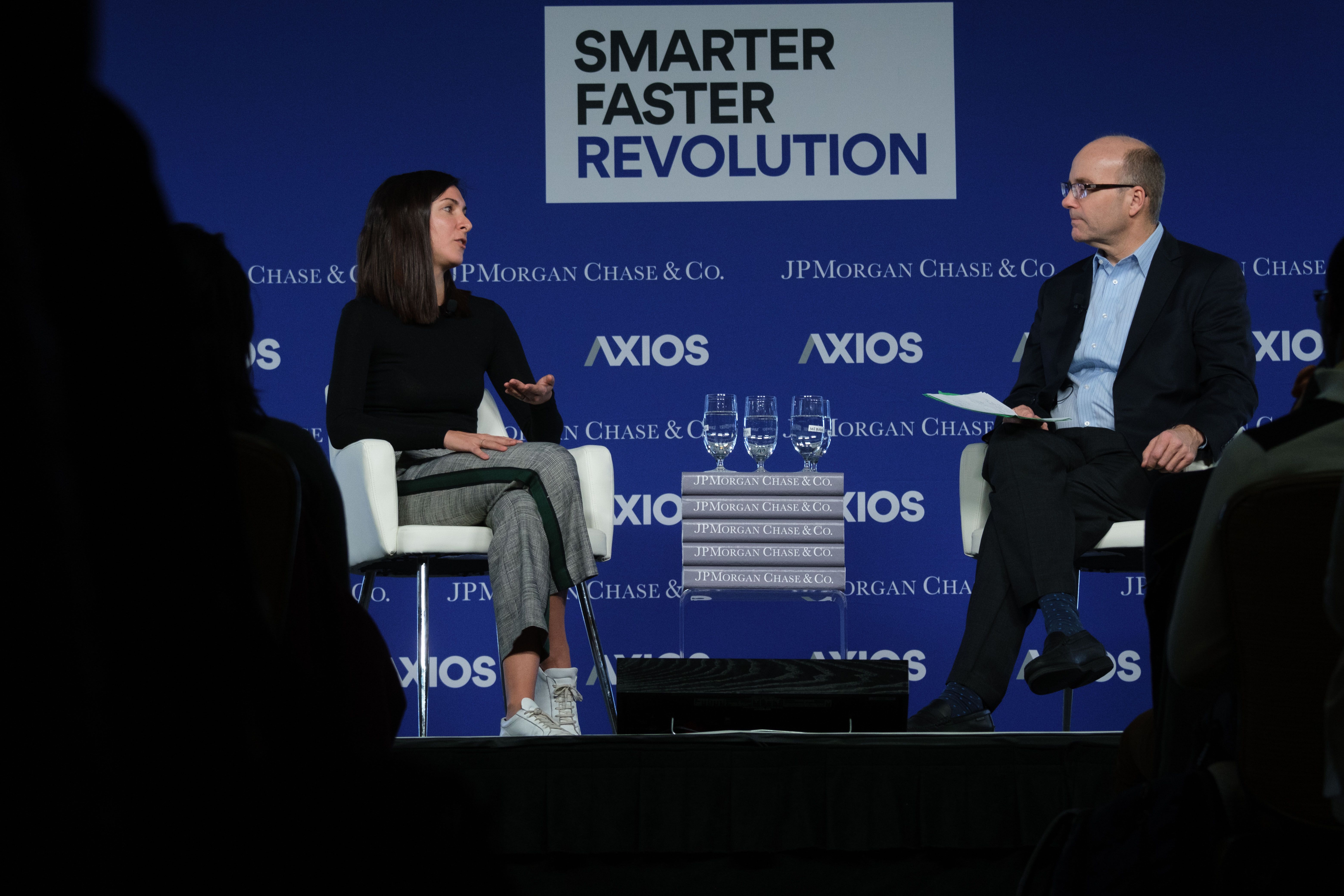 Steph Korey in conversation with Mike Allen on the Axios stage