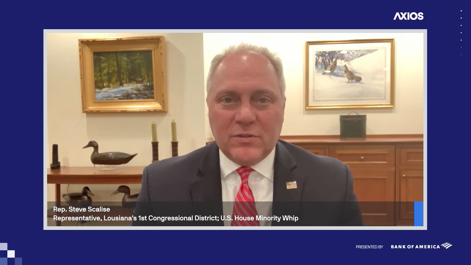 Screenshot of Steve Scalise speaking in a livestreamed event