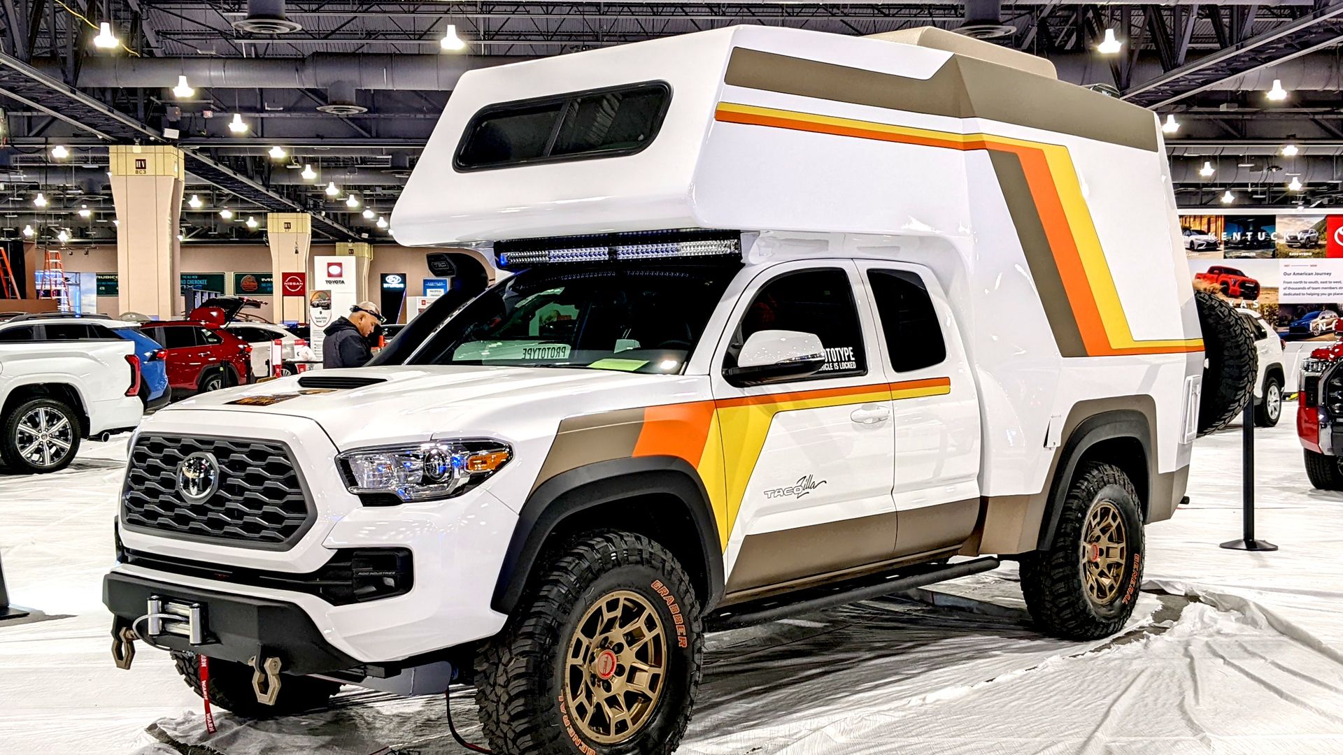 A prototype of a Toyota truck camper