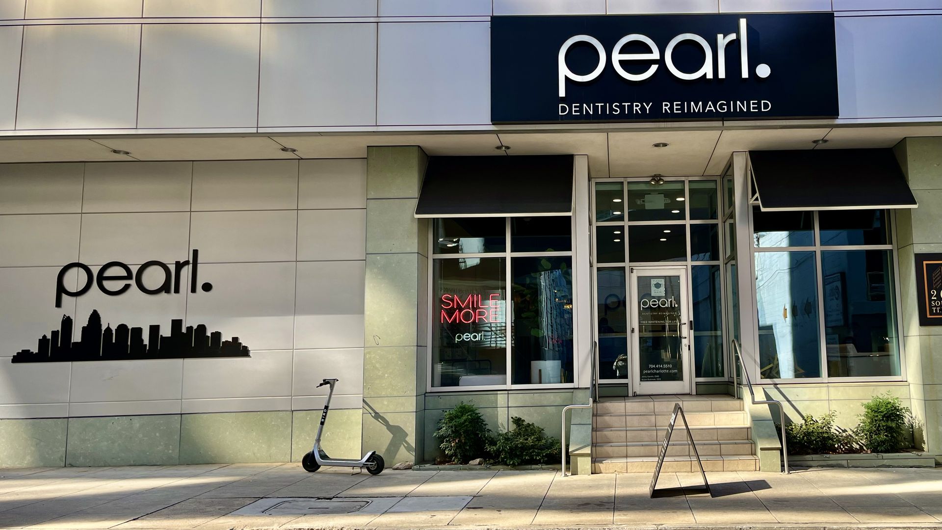 The front of a dentist's office