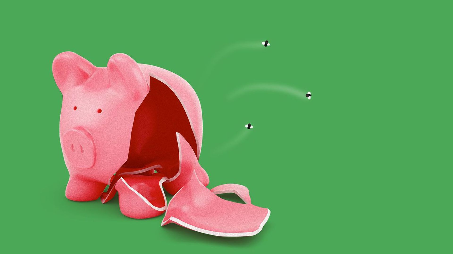 A broken piggy bank