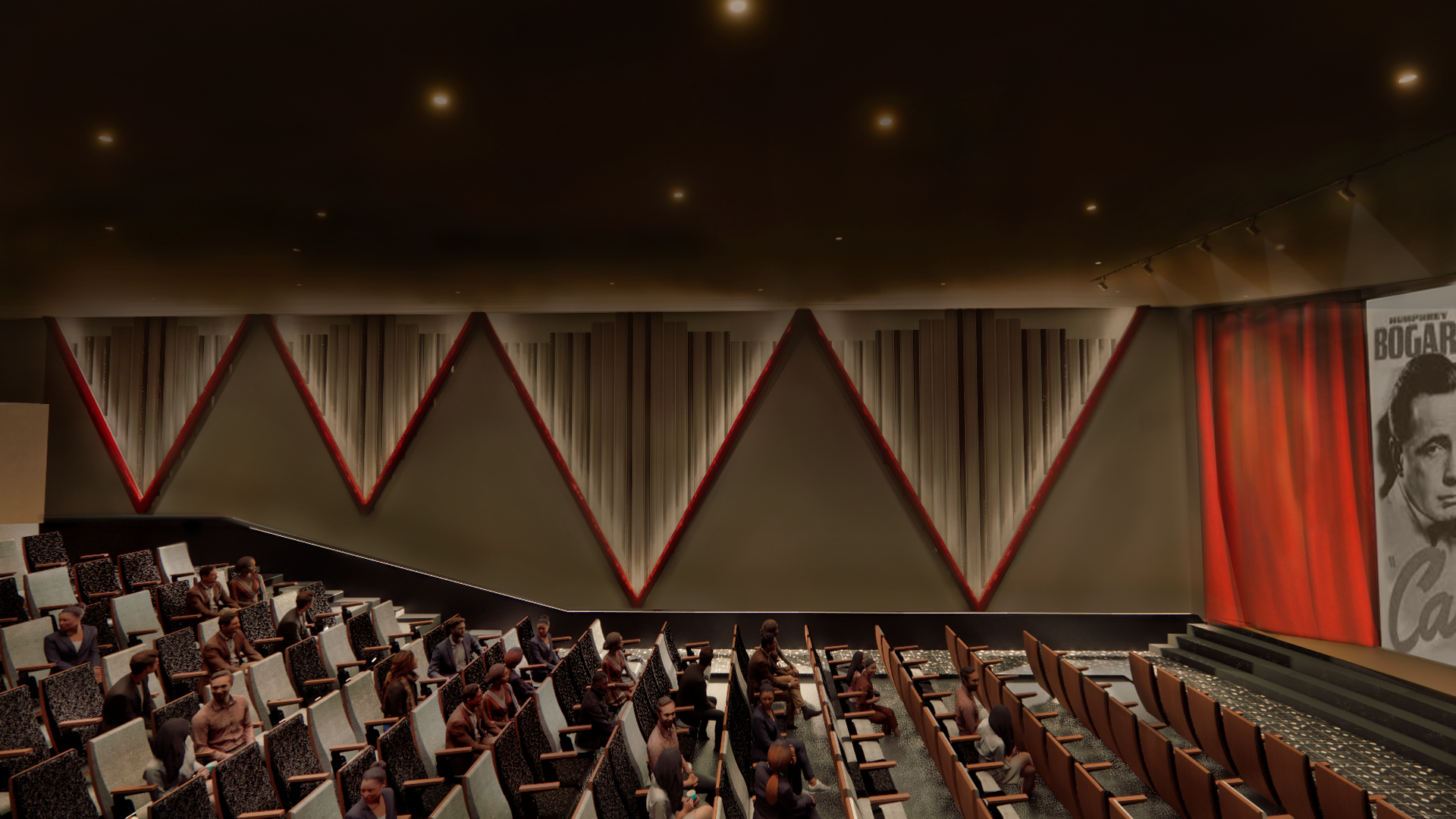 A rendering of the inside of Varsity Cinema