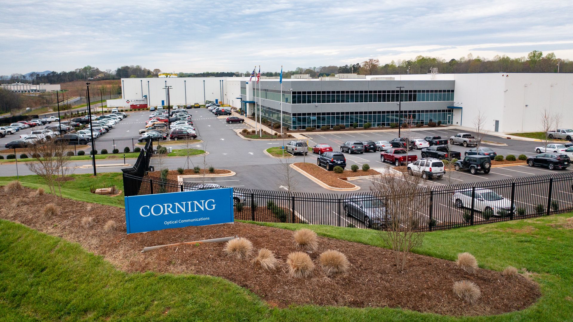 Corning fiber optic manufacturing facility in Hickory North Carolina