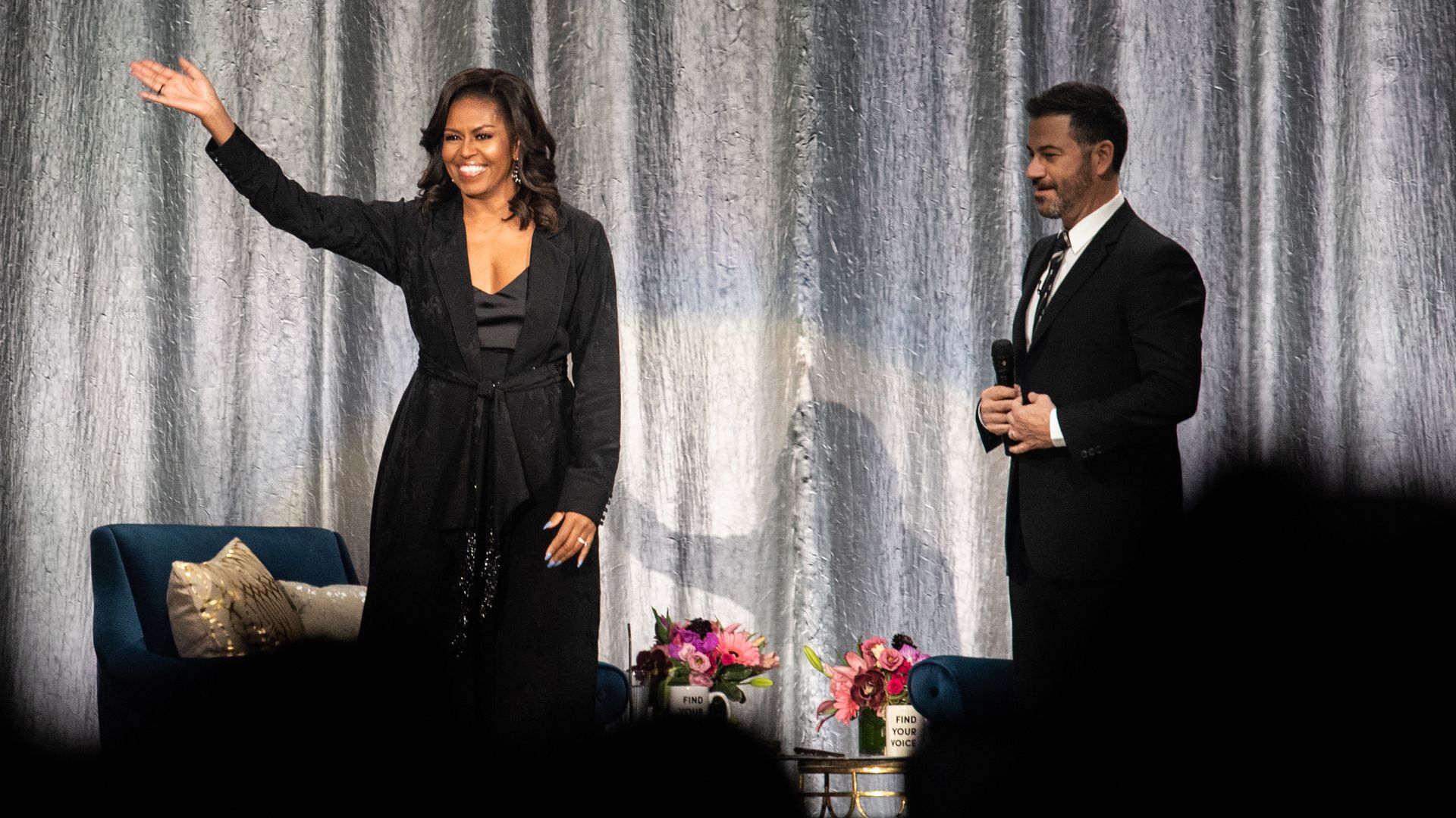 Michelle Obama with Jimmy Kimmel