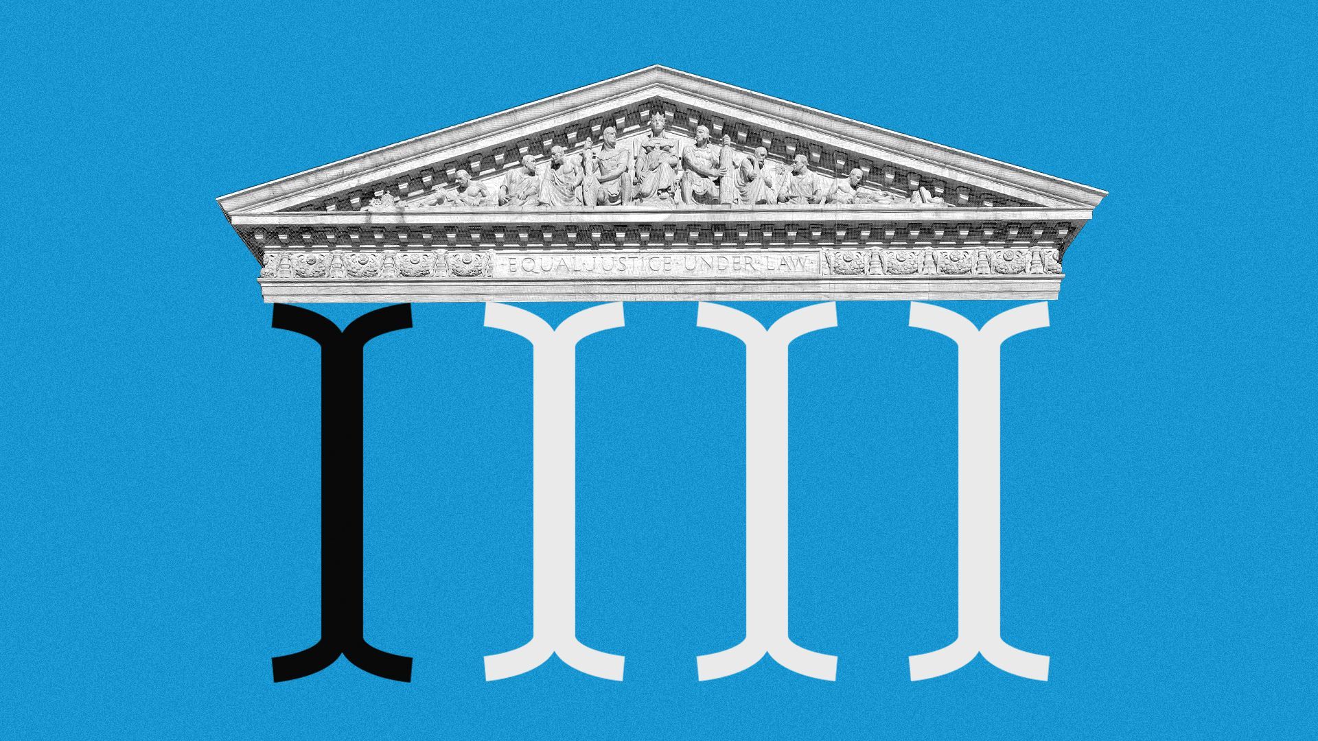  Illustration of the Supreme Court's columns as computer text cursors. 
