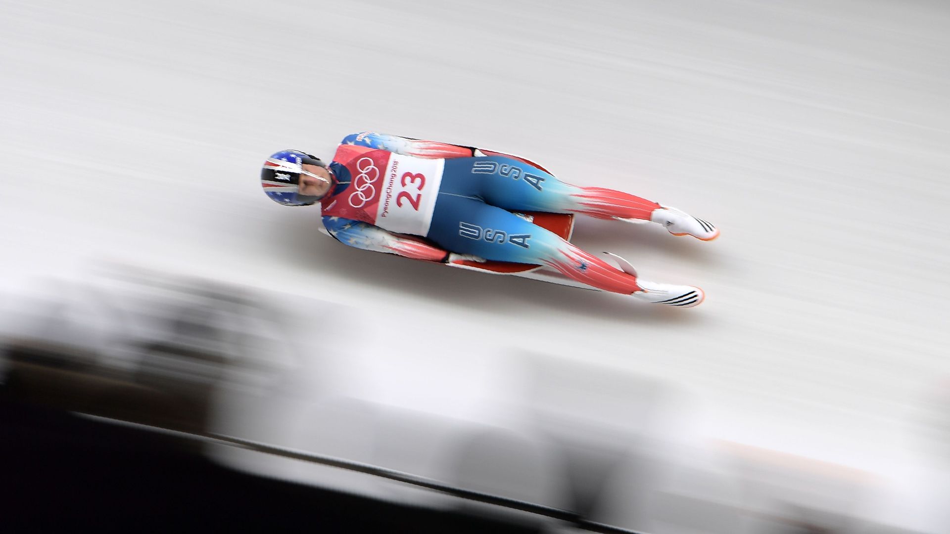 emily sweeney zips down a luge track