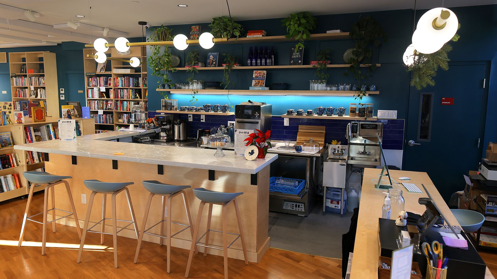 The interior of justBook-ish, a new bookstore in Dorchester's Fields Corner co-launched Boston's poet laureate, Porsha Olayiwola