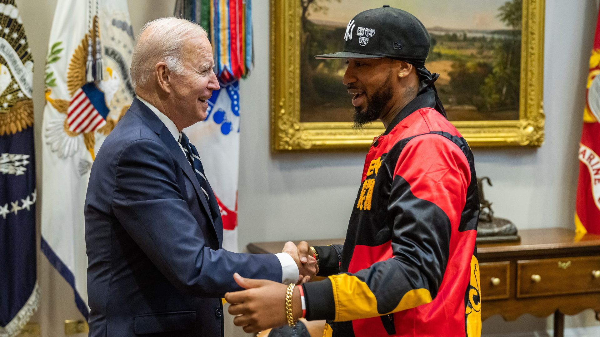 President Joe Biden and Christian Smalls.