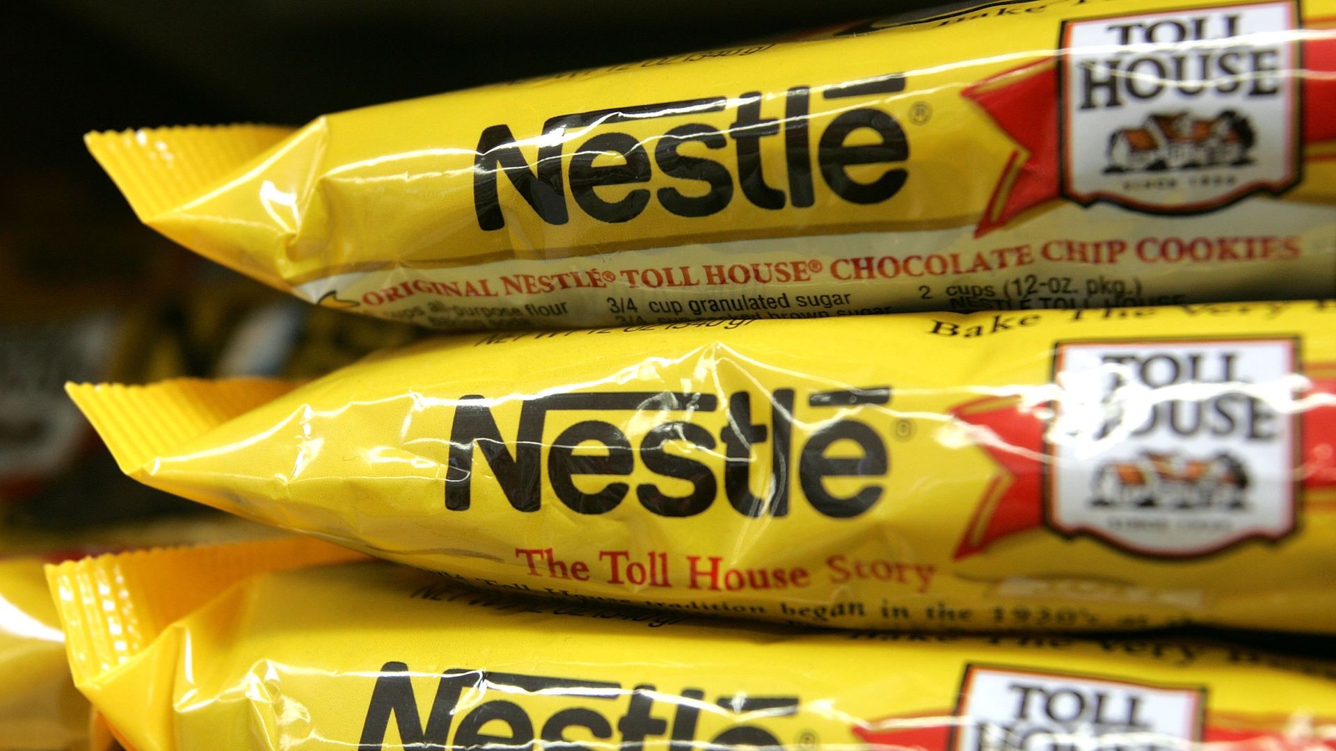 Bags of Nestle Toll House morsels.