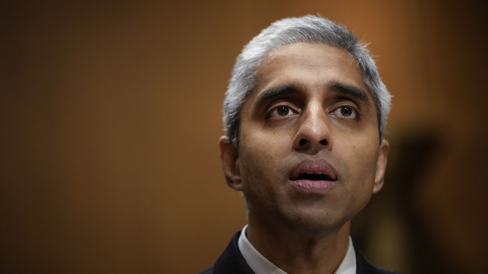 WASHINGTON, DC - FEBRUARY 8: U.S. Surgeon General Dr. Vivek Murthy testifies during a Senate Finance Committee hearing about youth mental health on Capitol Hill on February 8, 2022 in Washington, DC. 