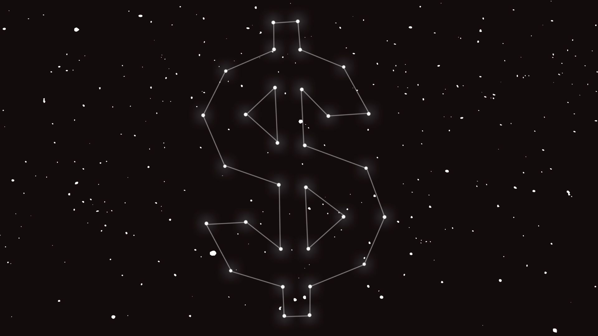 Illustration of a constellation in the shape of a dollar sign.   