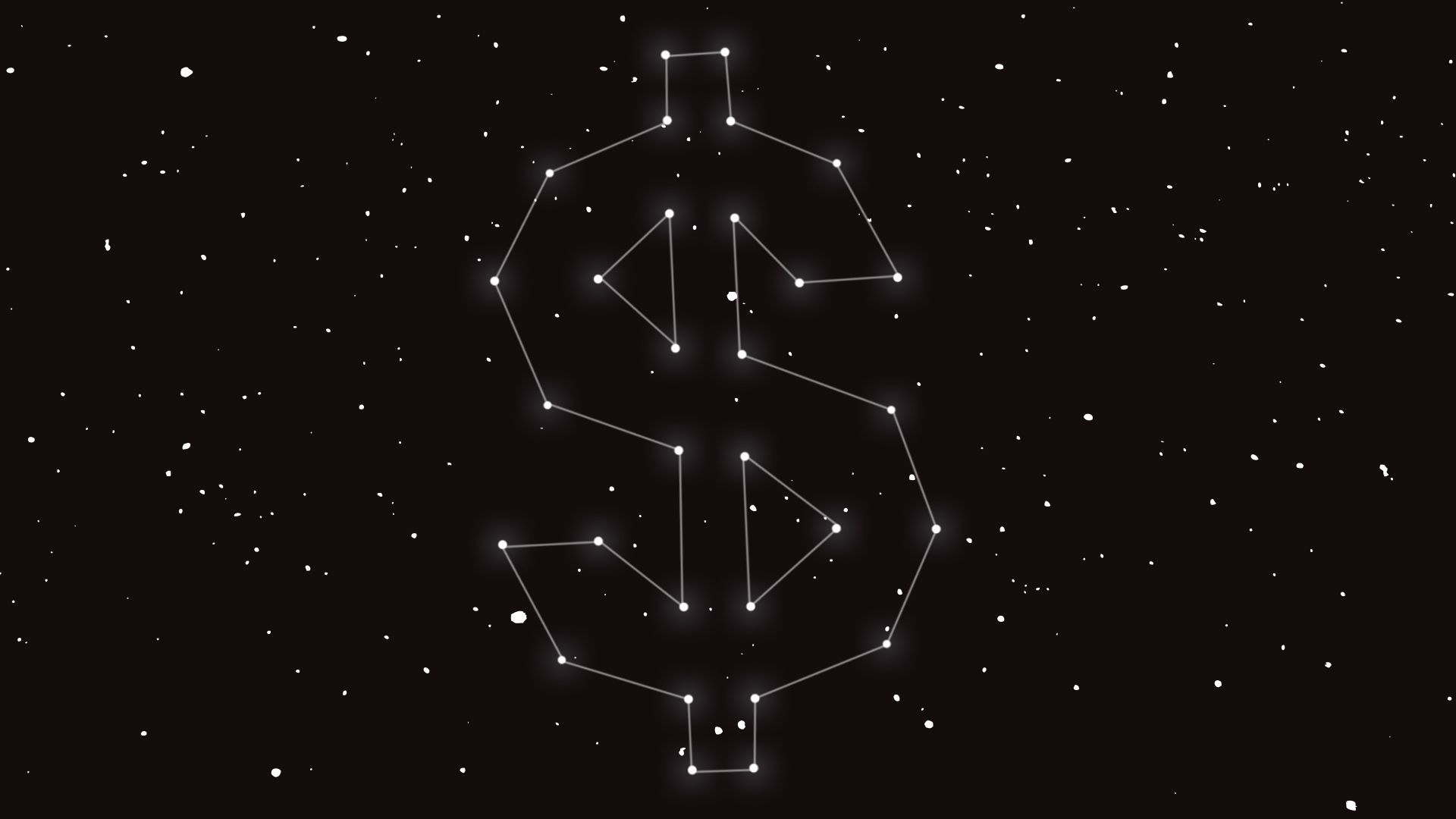 Illustration of a constellation in the shape of a dollar sign.