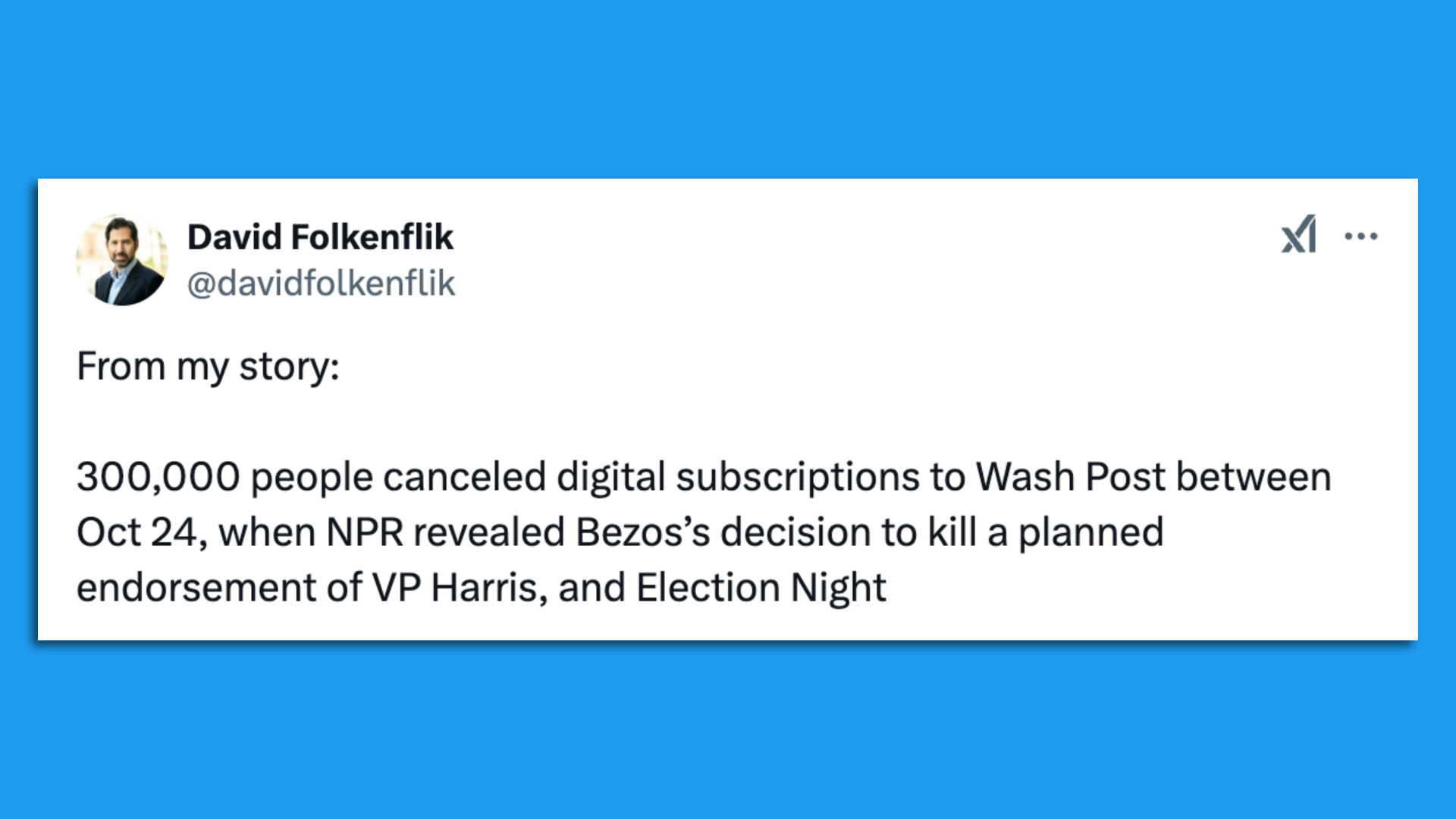 Post NPR media correspondent David Folkenflik. Via X