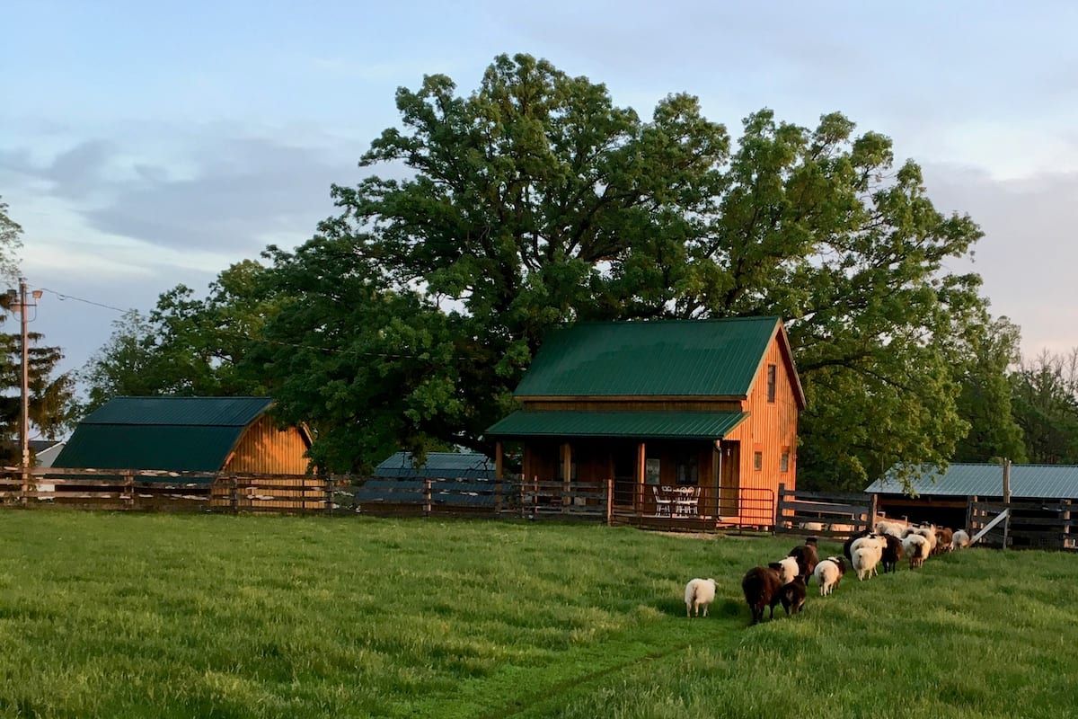 Cozy cabin on a family farm