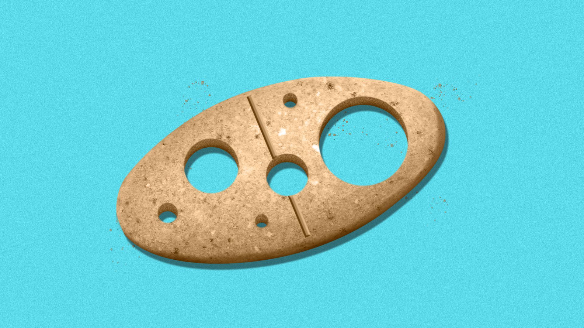Illustration of a vitamin with holes in it. 