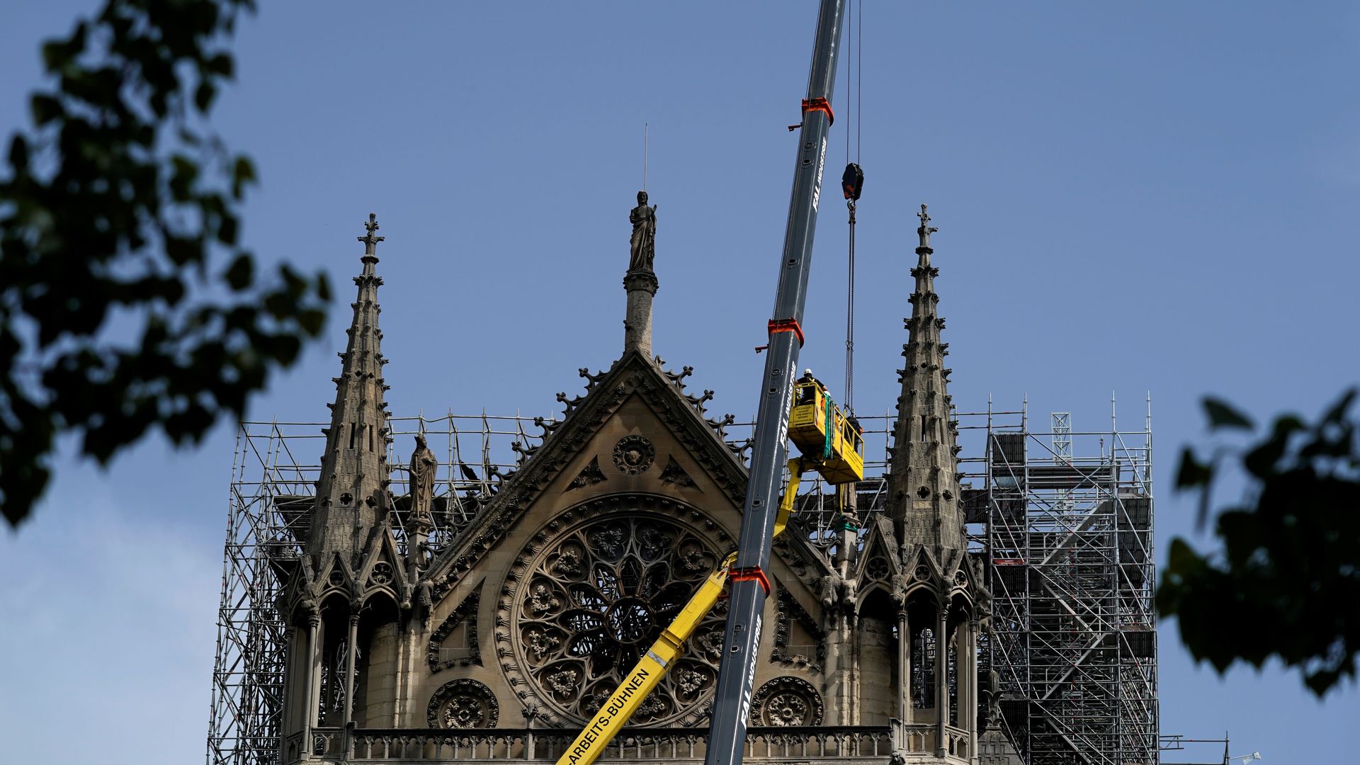 Construction on the Notre Dame cathedral.