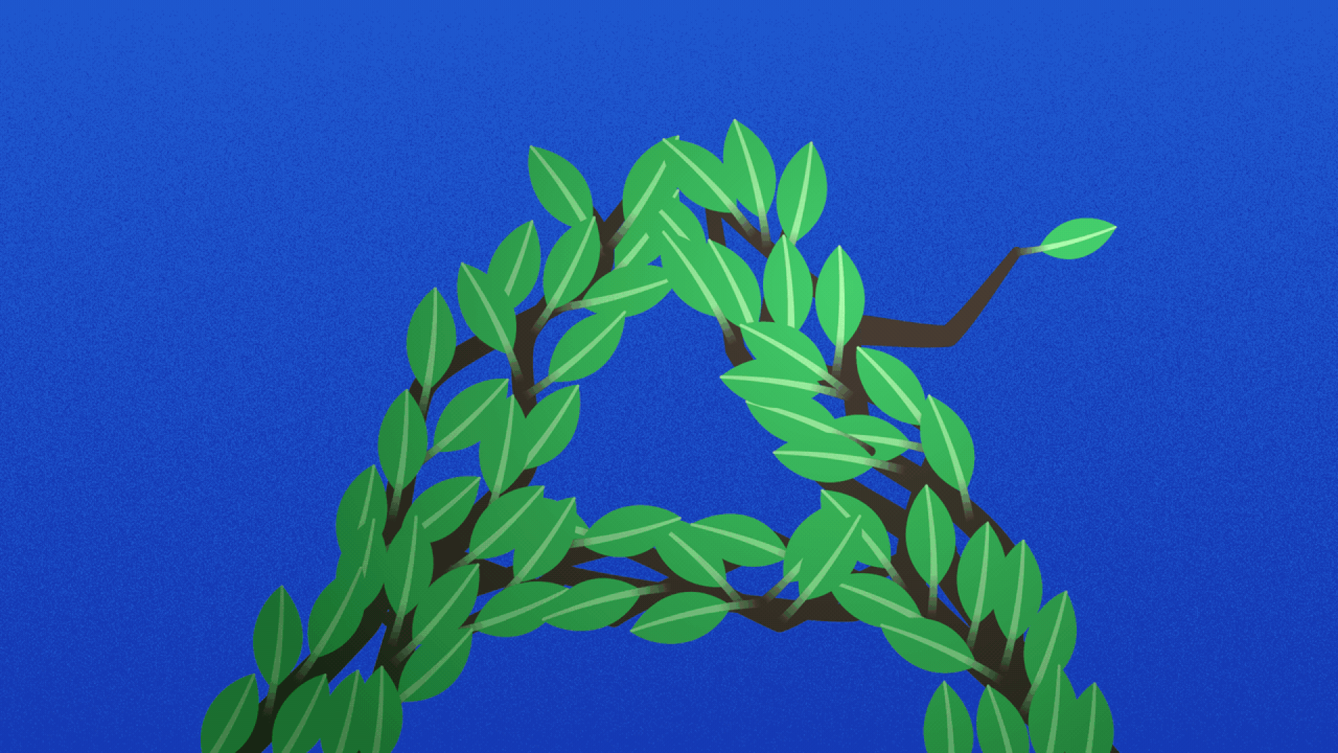 Illustration of a plant in the shape of an A with a stray branch that gets cut with hedge clippers. 