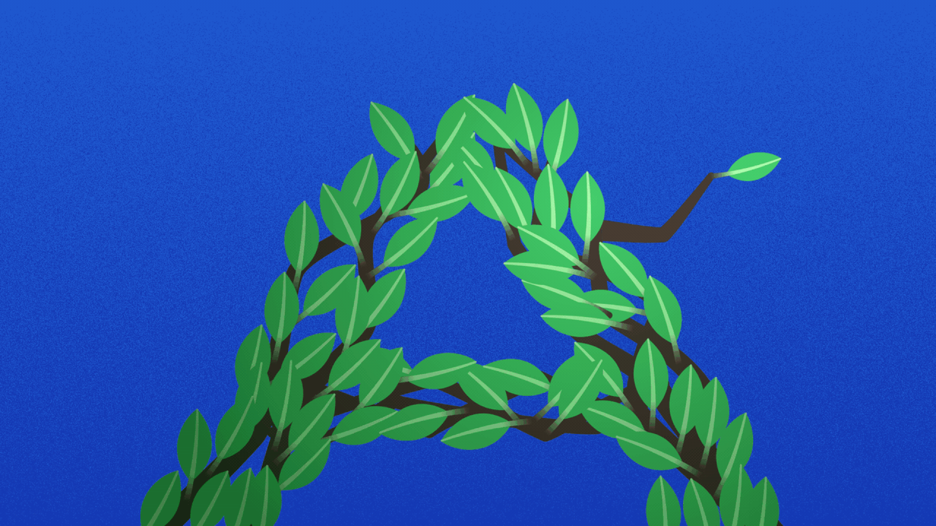 Illustration of a plant in the shape of an A with a stray branch that gets cut with hedge clippers.