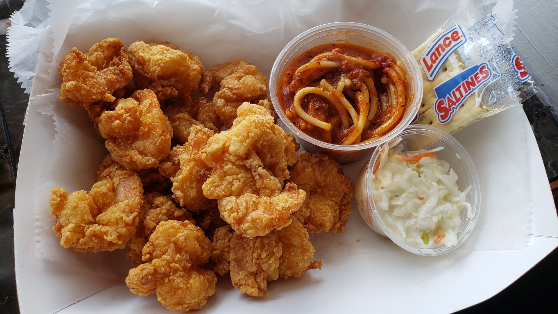 shrimp and spaghetti