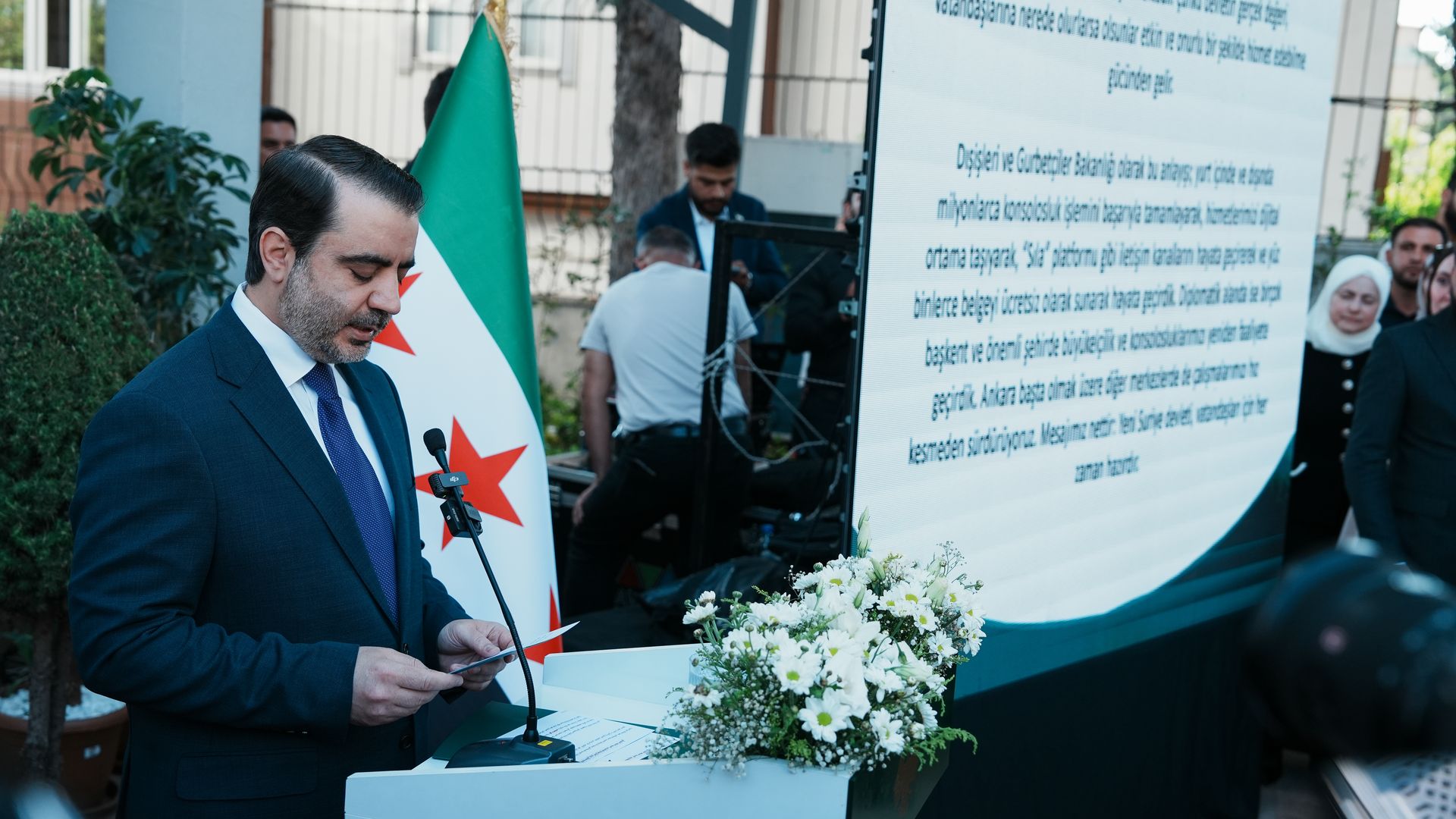 Syrian Foreign Minister Assad al-Shaibani attends the official reopening ceremony of the Syrian General Consulate in Gaziantep, Turkey, on June 11, 2026.