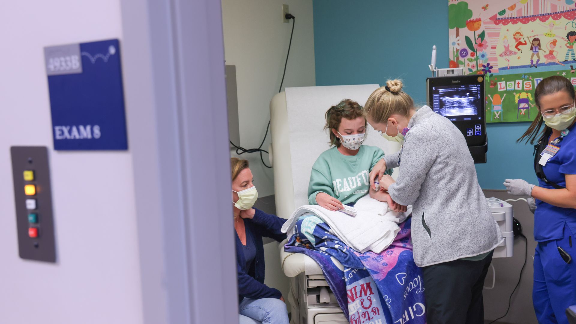 A patient at Duke Children's Hospital in Durham gets examined