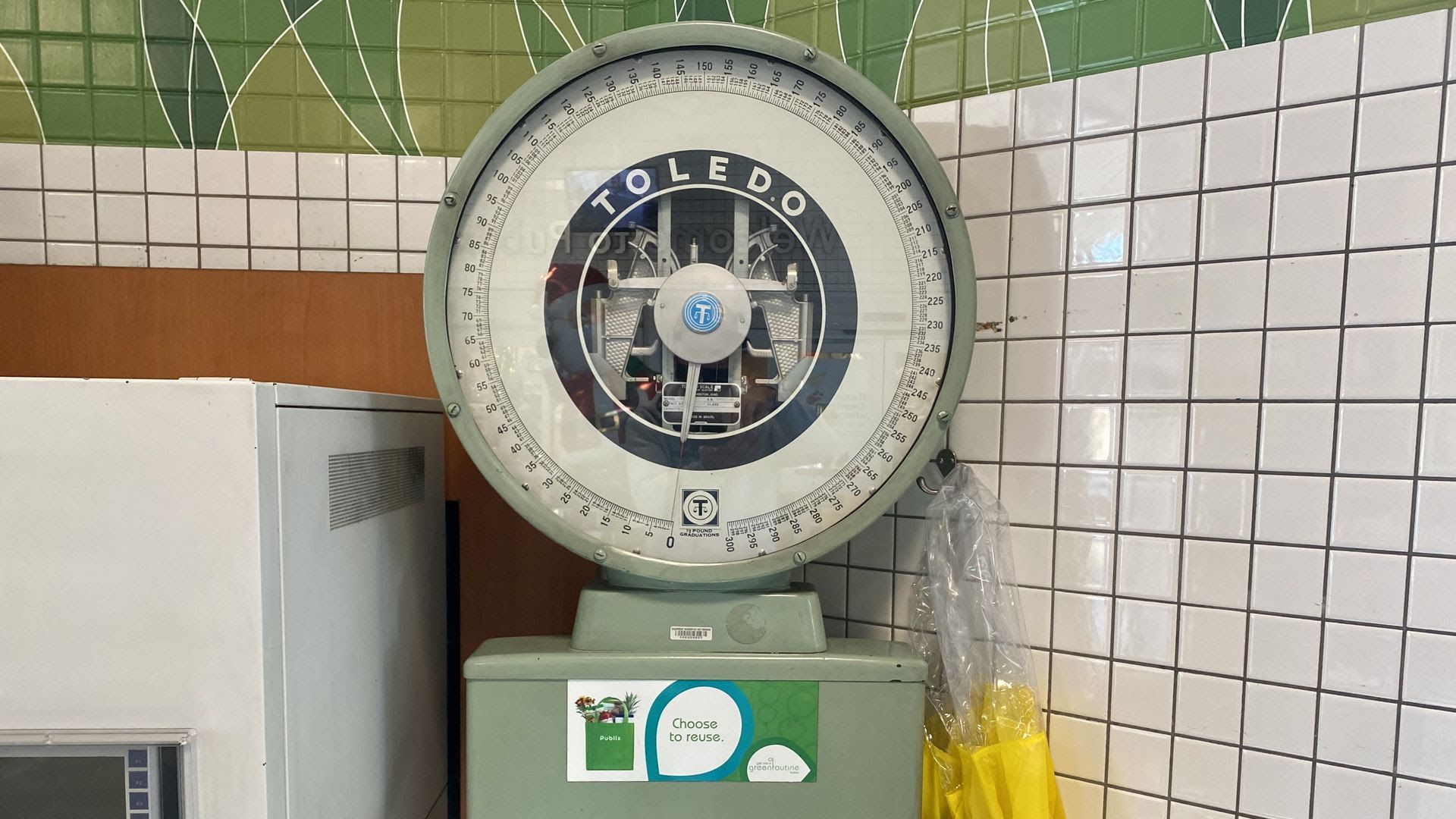 One of the historic green scales at Publix. 