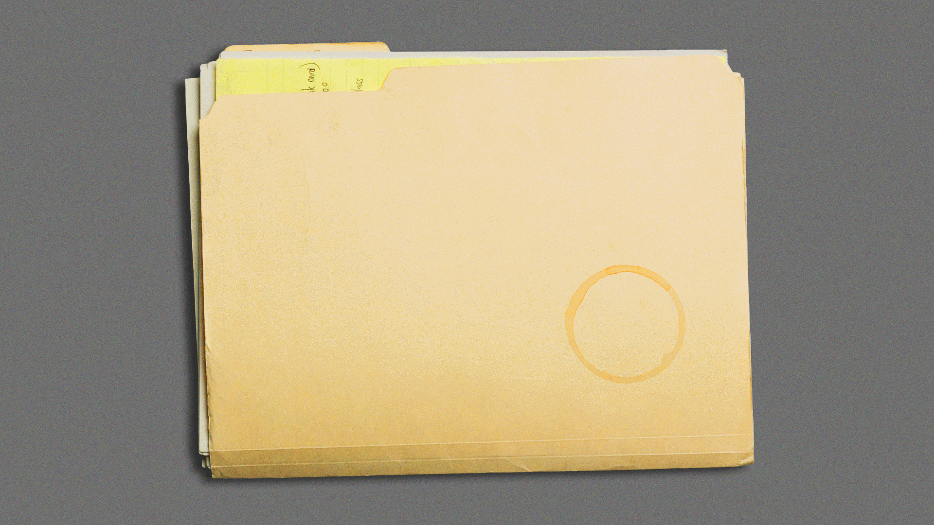 Animated illustration of a manila folder being slowly covered by red tape.