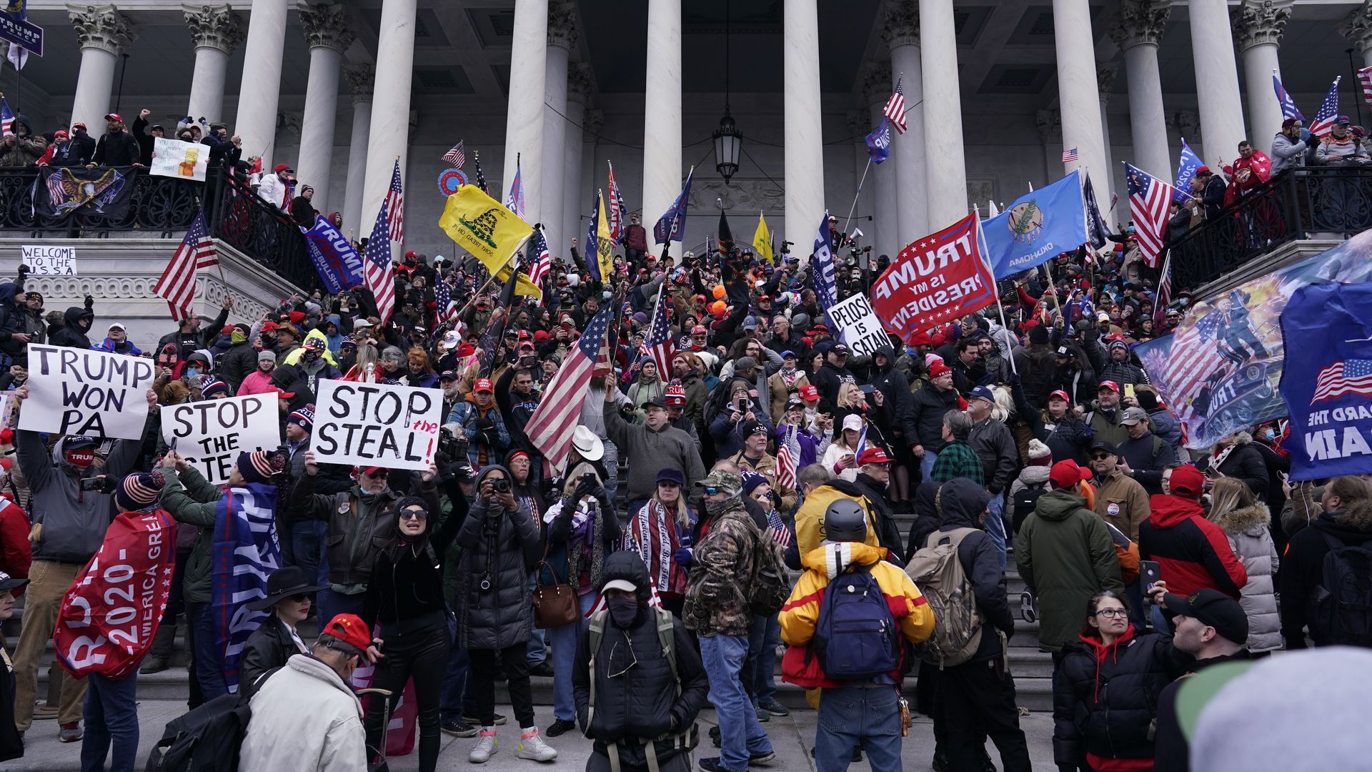 Rioters on Jan. 6, 2021 in Washington, DC.