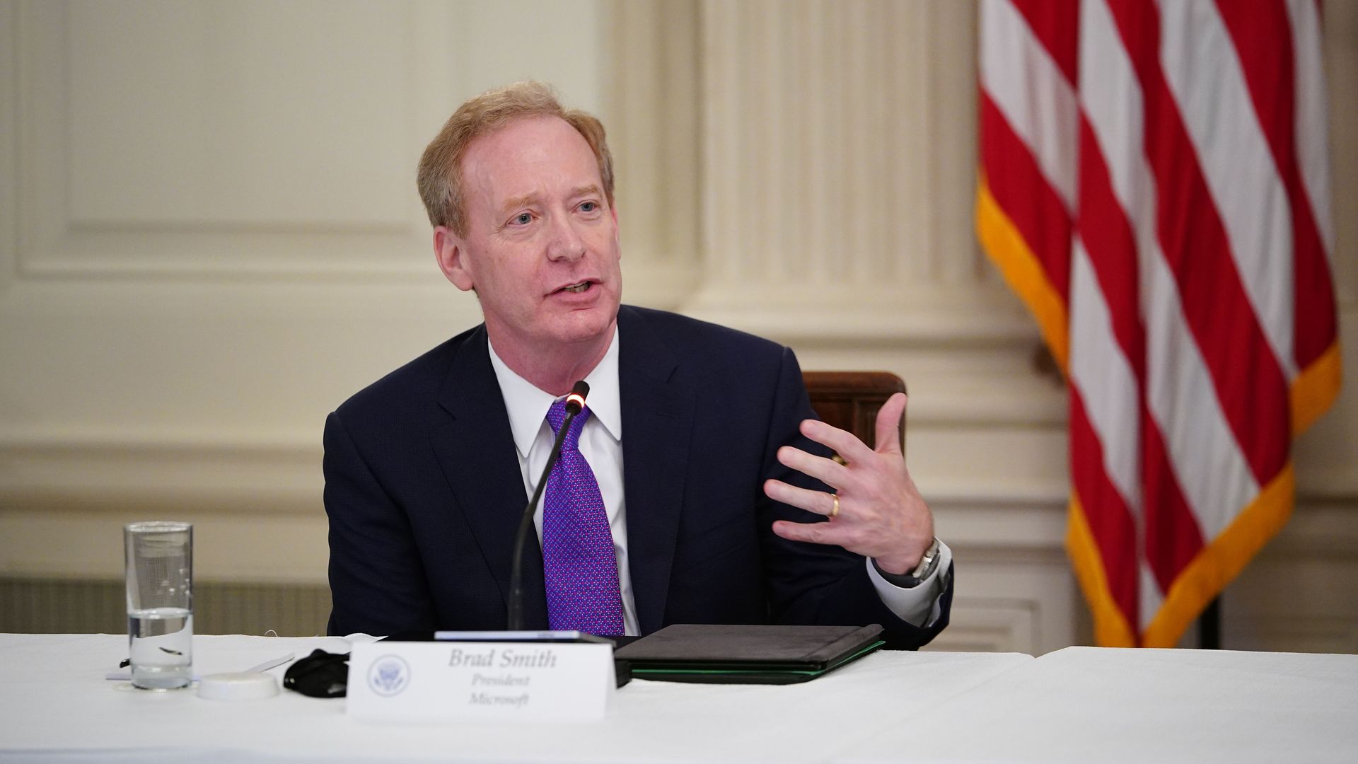 Microsoft President Brad Smith in the White House in May 2020.