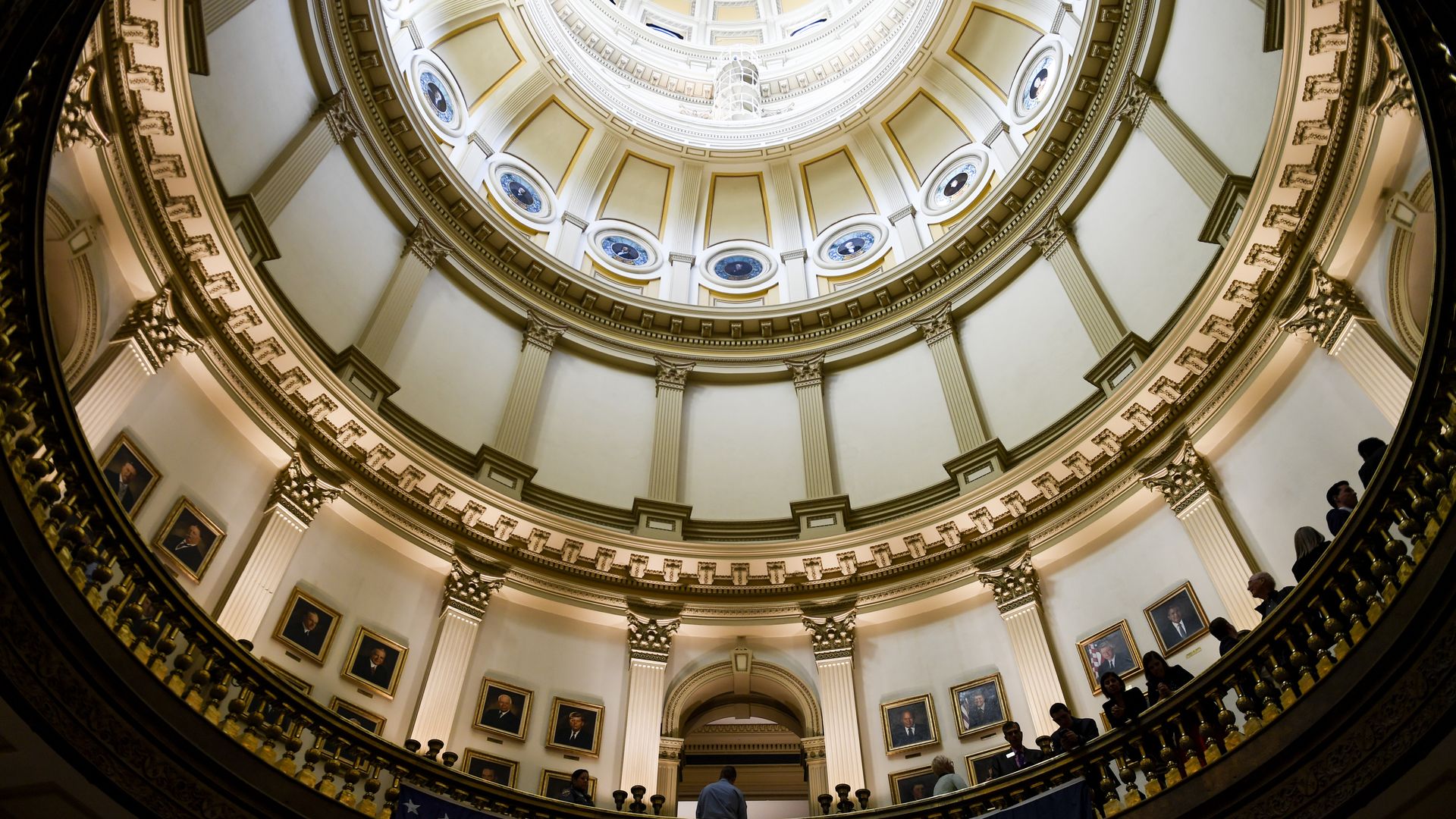 A look inside the tiered Colorado Capitol dome from below.