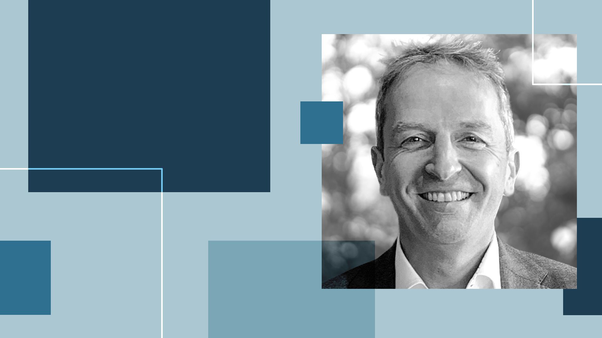 photo illustration of Steve Smith of National Grid Partners surrounded by colorful rectangles