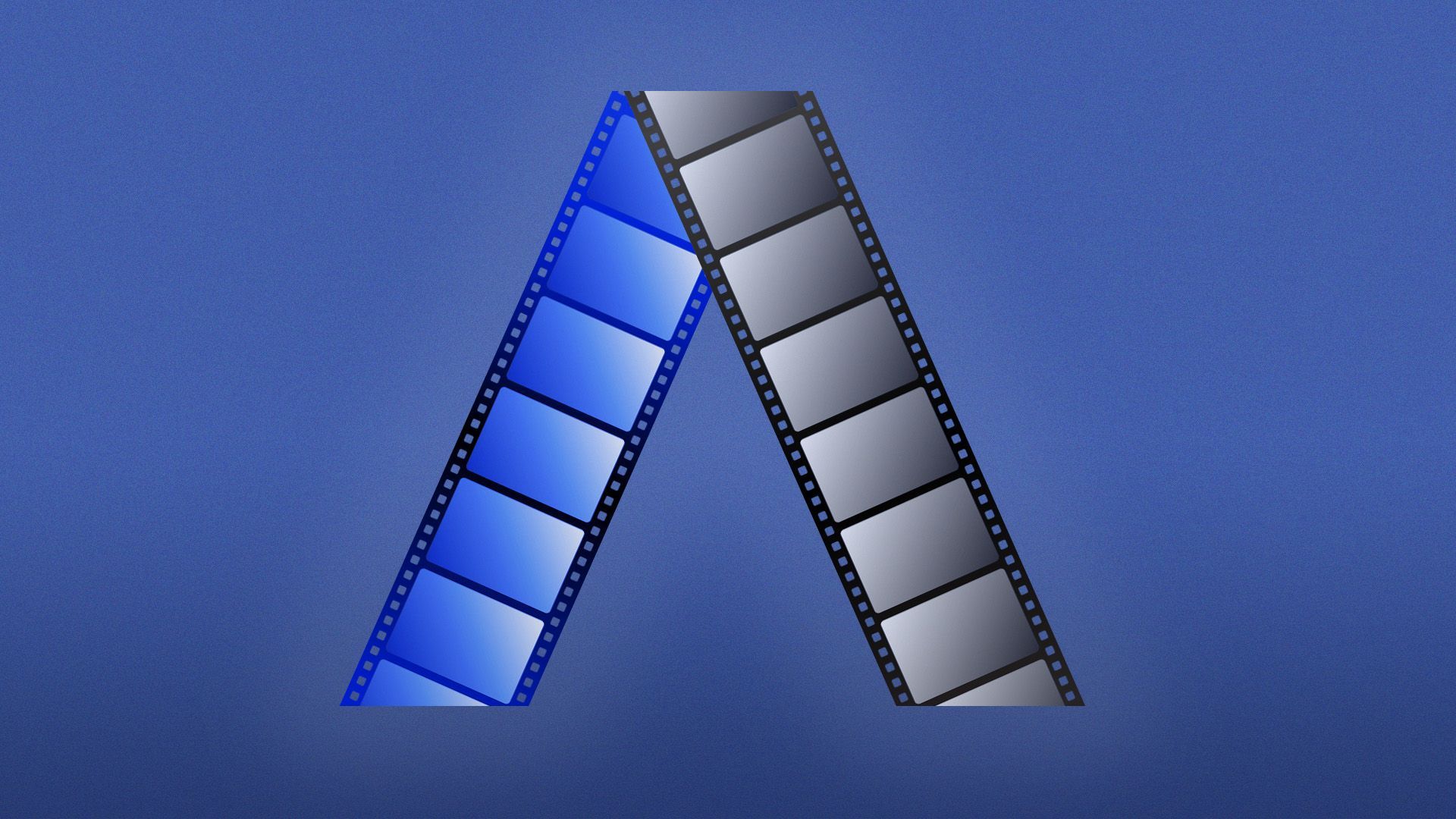 Illustration of the Axios A made out of film reel. 