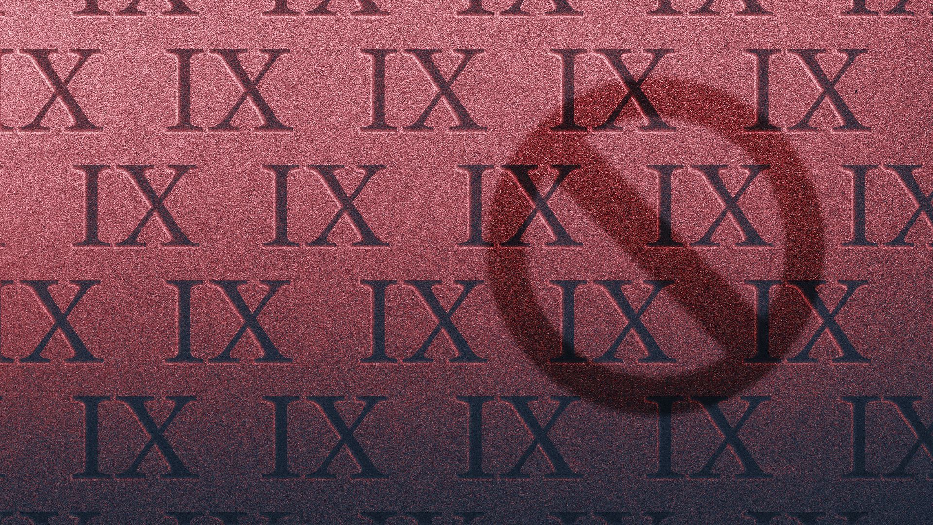 Illustration of the shadow of a no-sign on a pattern of Roman numeral IXes.