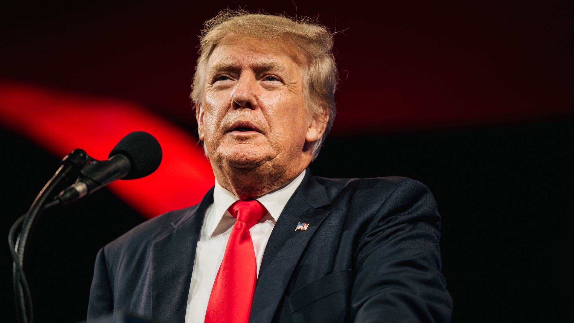 Former U.S. President Donald Trump prepares to speak during the Conservative Political Action Conference CPAC held at the Hilton Anatole on July 11, 2021 in Dallas, Texas.