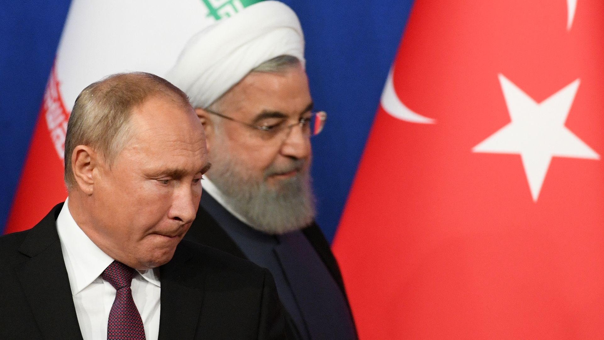 Russian President Vladimir Putin and Iranian President Hassan Rouhani