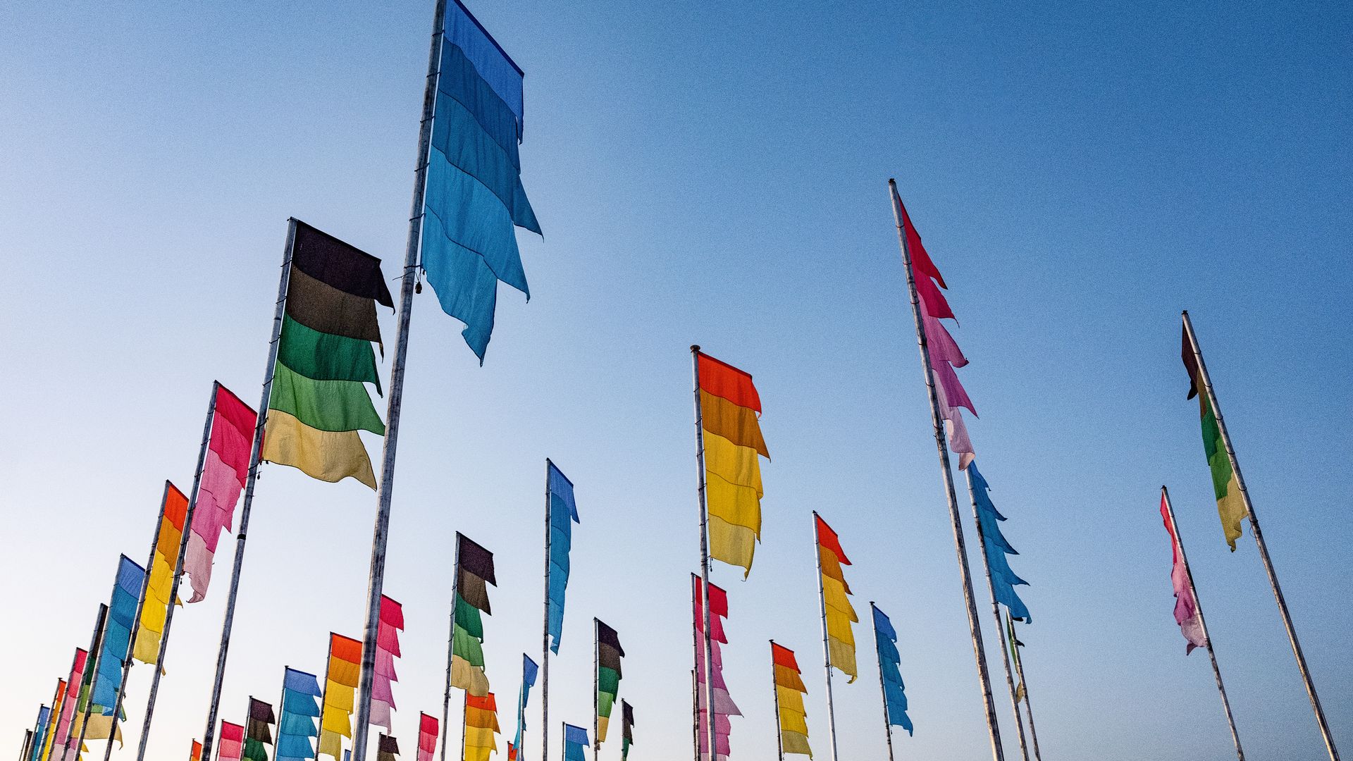 A photo of colorful flags