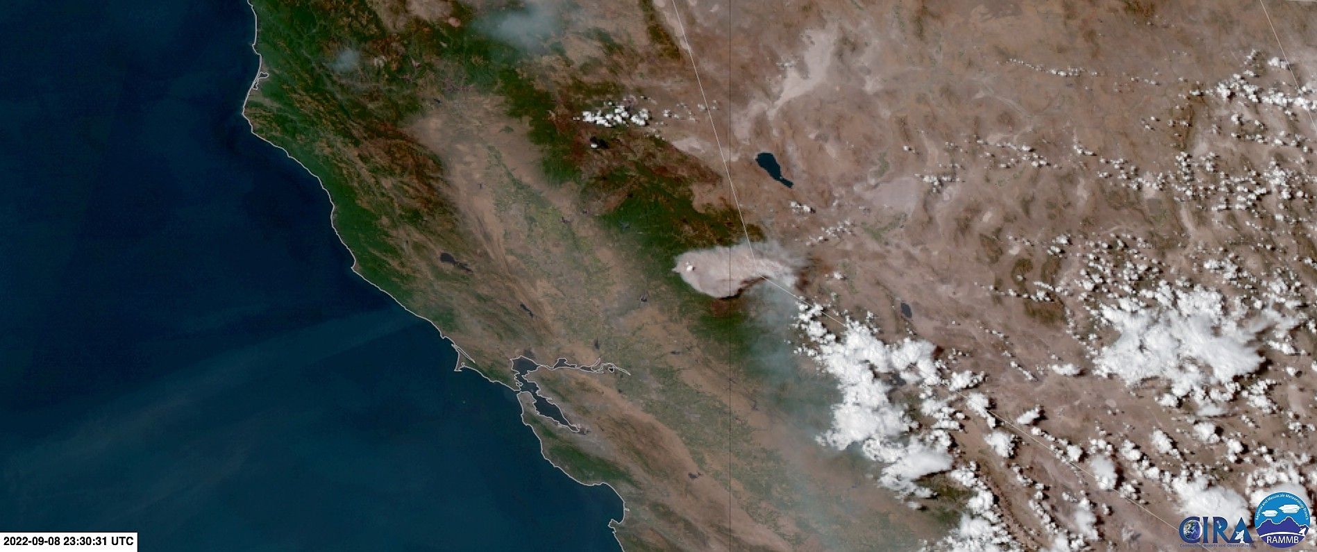 The Mosquito Fire as seen from space.