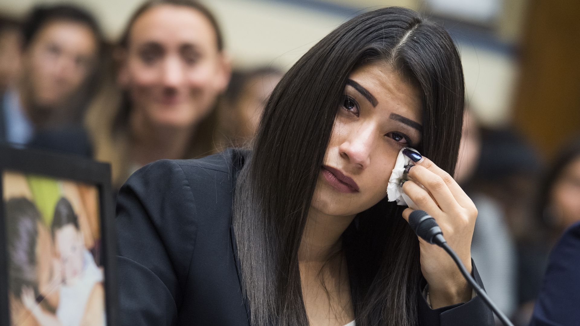 Yazmin Juárez, an migrant from Guatemala whose 19-month old daughter, Mariee, died at an Immigration and Customs Enforcement detention facility, testifies during a Congressional hearing.