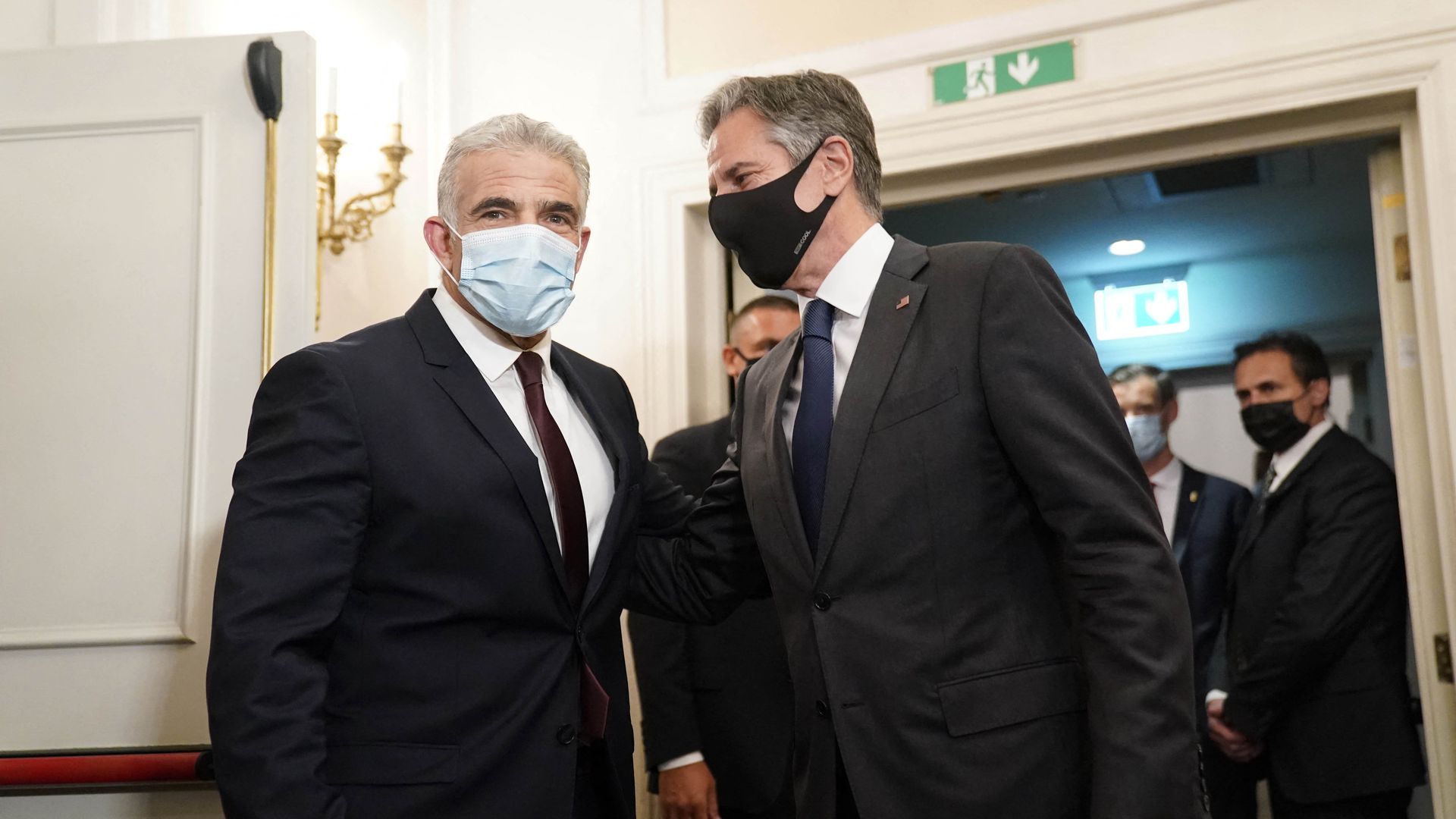 Picture of Israeli Foreign Minister Yair Lapid and Secretary of State Tony Blinken