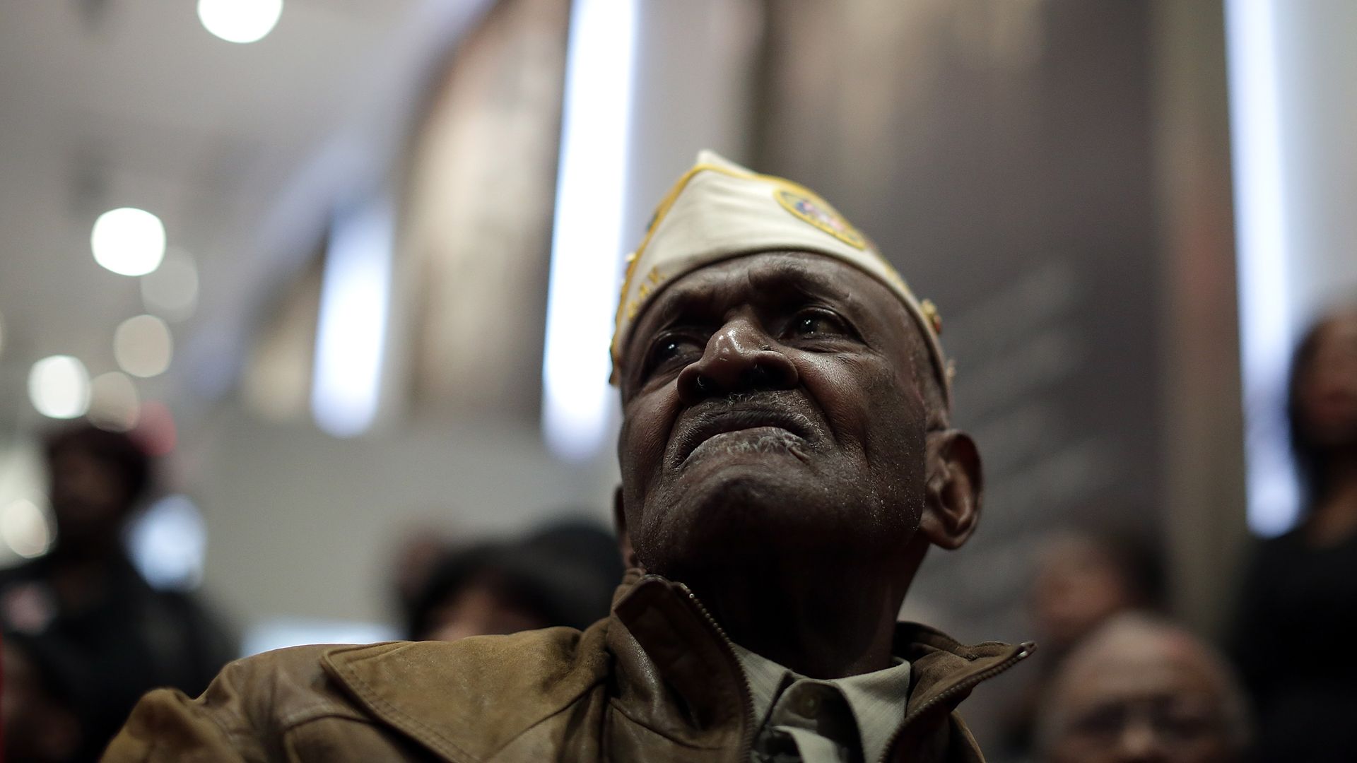 Korean and Vietnam War veteran James Patterson attending a ceremony commemorating Veterans Day and honoring the Tuskegee Airmen in November 2013 in Washington, D.C.
