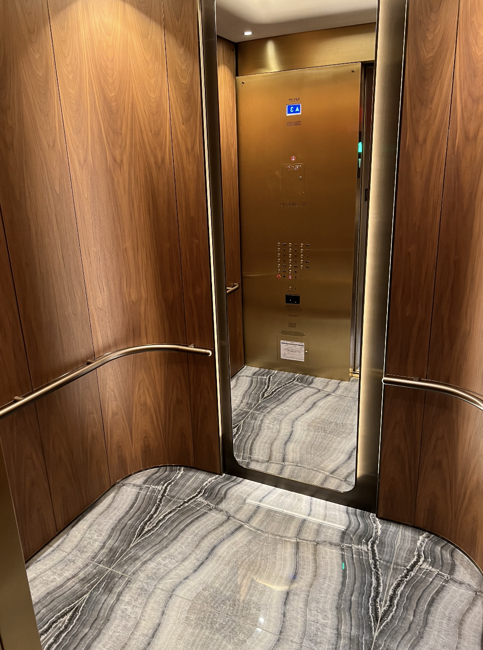 A look inside an elevator at the Amaris. 