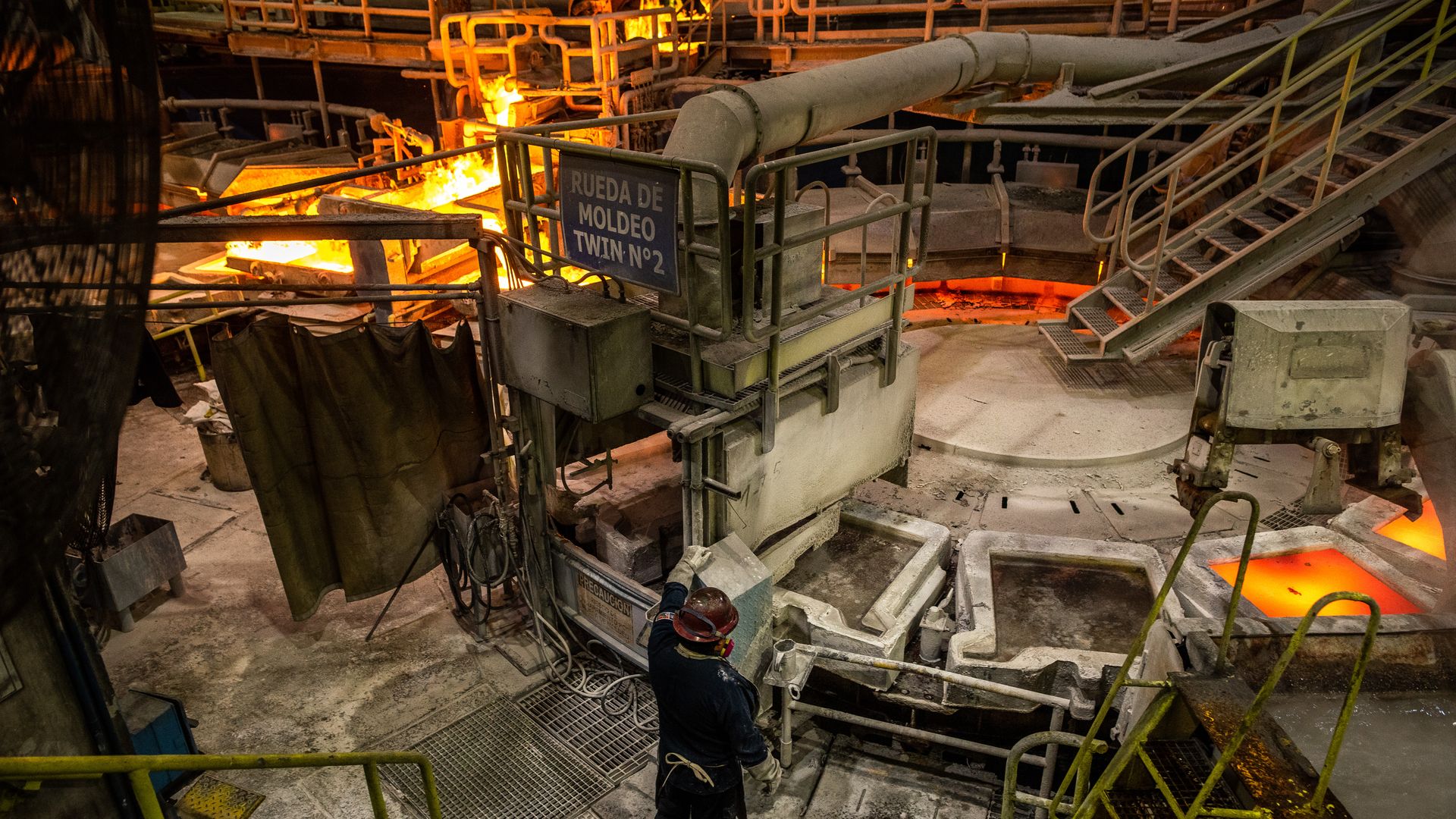 The smelting area at the Codelco El Teniente processing facility in Machali, Chile, on Wednesday, April 2, 2025. 