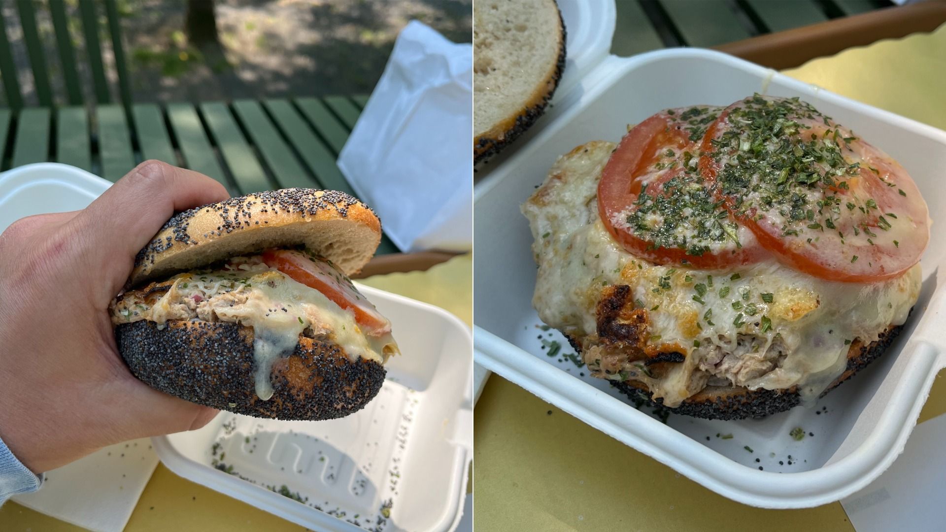 The tuna melt at Bev's Bagels in Detroit. 